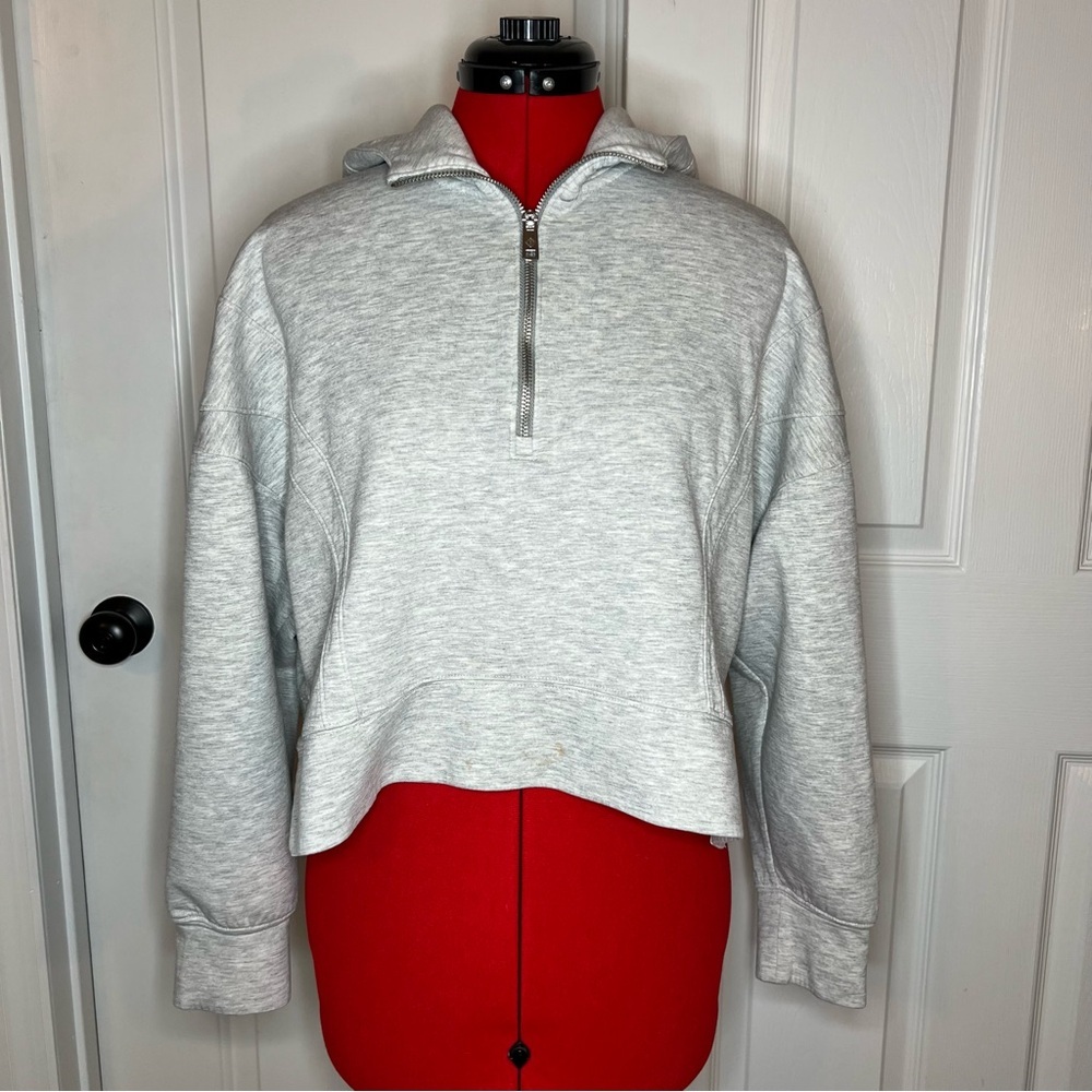 YPB Your Personal Best Abercrombie Cropped Hoodie 1/4 Zip Funnel Neck Women M